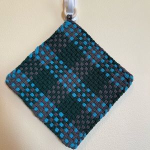 Handmade 8x8 potholders/trivets with wooden ring